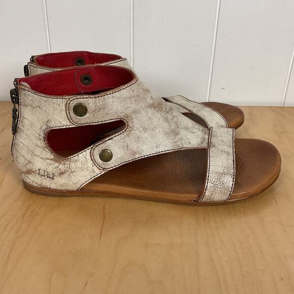 Bed Stu Women's Soto Cut Out Sandal T-Strap Flat Zipper Back Sandal Size 7.5 - Picture 6 of 10